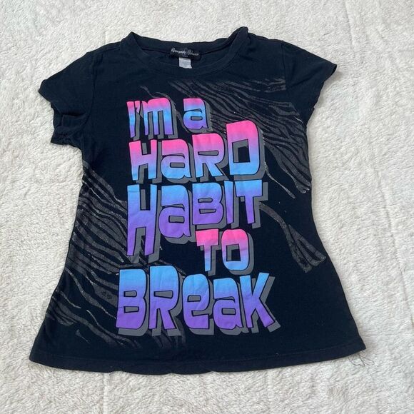 Vintage Y2K I’m A Hard Habit To Break Emo Scene Women’s T Shirt - Picture 1 of 5